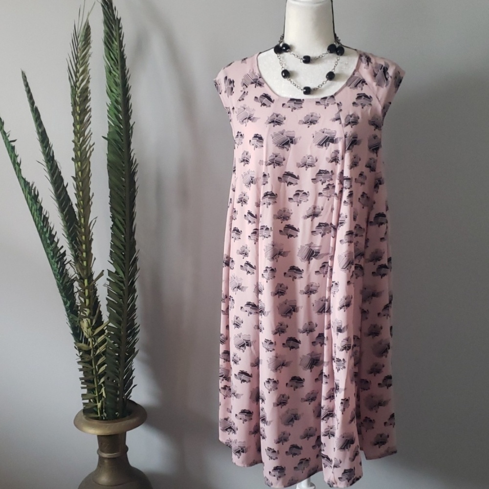 Rebecca Minkoff pink and black turtle tent dress NWT